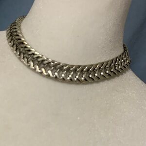 Elegant Silver Chain Choker Necklace